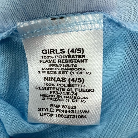 NWT DISNEY Frozen Girl’s 2-Pc Pajamas Sz 4/5 Multi Colors Long Sleeves/Bottoms - Picture 7 of 12